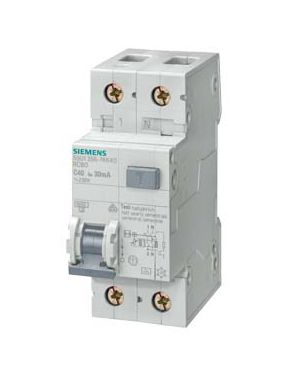 Siemens RCBO Sentron 5SU1 FI/LS-Schalter 13A, 2-polig Typ C, Empfindlichkeit 30mA, DIN-Schienen-Montage