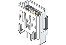 Molex On-The-Go USB-Steckverbinder Mini B Buchse / 1.0A, THT-Lötanschluss