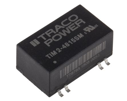 TRACOPOWER TIM 2 DC-DC Converter, 5V Dc/ 400mA Output, 4.5 → 12 V Dc Input, 2W, Surface Mount, +105°C Max Temp