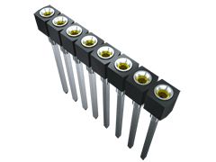 Samtec SS Series Straight Through Hole Mount PCB Socket, 32-Contact, 1-Row, 2.54mm Pitch, Screw, Solder Termination