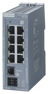 Siemens Switch Ethernet XB208 8 Ports RJ45, 10/100Mbit/s, Montage Rail DIN 24V C.c.