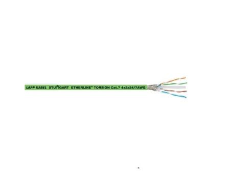 Lapp Cable Ethernet Cat7 S/FTP De Color Verde, Long. 100m, Funda De Poliuretano, Pirorretardante, Libre De Halógeno