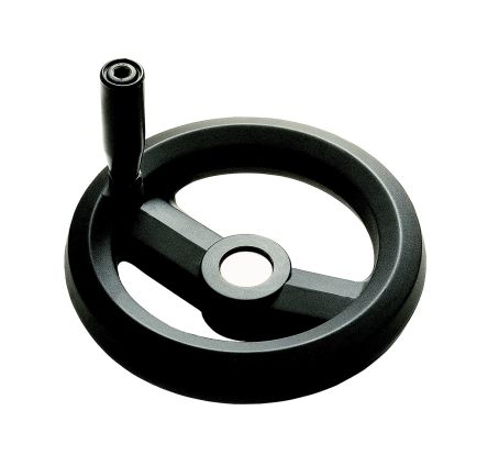 RS PRO Black Glass-Fibre Reinforced Technopolymer Hand Wheel, 200mm Diameter