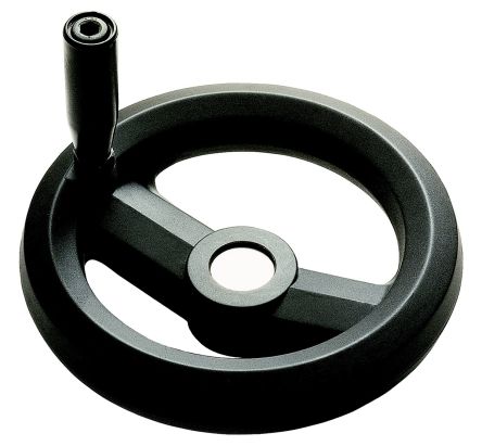 RS PRO Black Glass-Fibre Reinforced Technopolymer Hand Wheel, 80mm Diameter