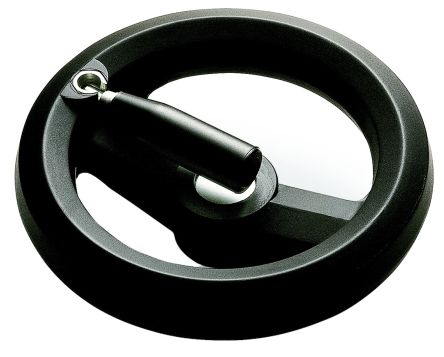 RS PRO Black Glass-Fibre Reinforced Technopolymer Hand Wheel, 126mm Diameter