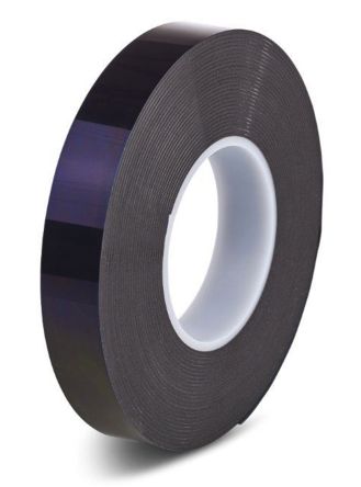 Hi-Bond 泡棉胶带, 两面, 0.4mm厚, 6mm宽, 33m长, 黑色, 聚乙烯, 泡沫密度250kg/m³