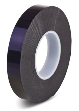 Hi-Bond 泡棉胶带, 两面, 0.4mm厚, 9mm宽, 33m长, 黑色, 聚乙烯, 泡沫密度250kg/m³