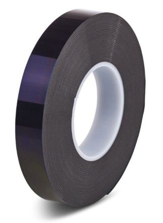 Hi-Bond 泡棉胶带, 两面, 0.4mm厚, 19mm宽, 33m长, 黑色, 聚乙烯, 泡沫密度250kg/m³