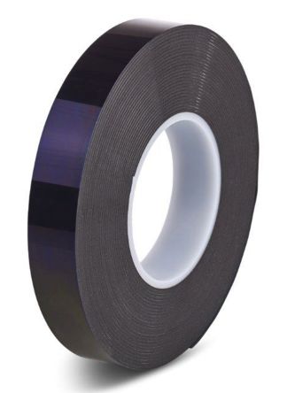 Hi-Bond 泡棉胶带, 两面, 0.4mm厚, 25mm宽, 33m长, 黑色, 聚乙烯, 泡沫密度250kg/m³