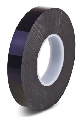 Hi-Bond 泡棉胶带, 两面, 0.8mm厚, 6mm宽, 33m长, 黑色, 聚乙烯, 泡沫密度250kg/m³