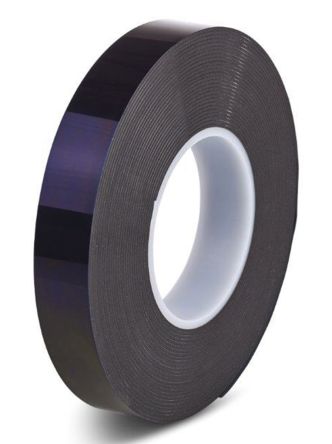 Hi-Bond 泡棉胶带, 两面, 0.8mm厚, 25mm宽, 33m长, 黑色, 聚乙烯, 泡沫密度250kg/m³