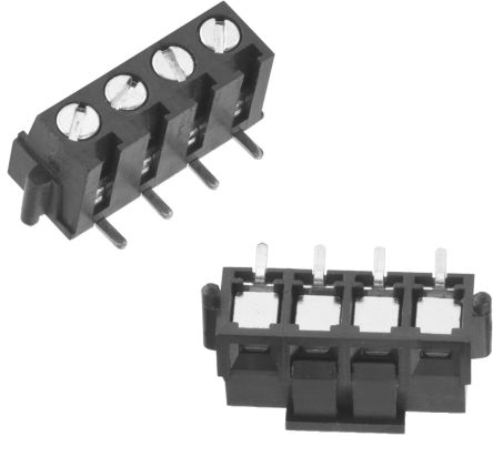 Wurth Elektronik WR-TBL Series PCB Terminal Block, 4-Contact, 5mm Pitch, Surface Mount, 1-Row, Screw Termination