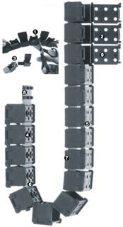 Igus E1.17 Black Cable Chain - Flexible Slot, W21 Mm X D17mm, L1m, 28 Mm Min. Bend Radius, Plastic