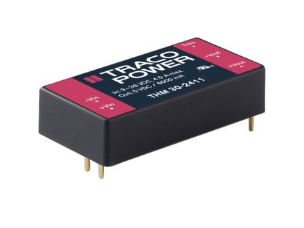 TRACOPOWER THM 30 DC/DC-Wandler 30W 24 V Dc IN, ±15V Dc OUT / ±1A 5kV Ac Isoliert