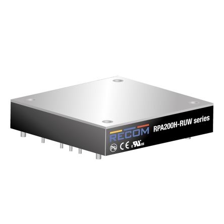 Recom RPA200H-RUW DC/DC-Wandler 200W 11 V Gleichstrom IN, 24V Dc OUT / 8.5A 3kV Ac Isoliert