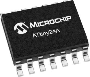 Microchip Microcontrôleur, 8bit, 128 Ko RAM, 2 Ko, 20MHz, SOIC 14, Série ATtiny24A