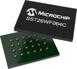 Microchip Mémoire Flash, 64Mbit, 8M X 8, Série-SPI, WDFN, 8 Broches