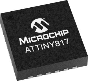 Microchip Microcontrôleur, 8bit, 512 Ko RAM, 8 Ko, 20MHz, VQFN 24, Série ATtiny817