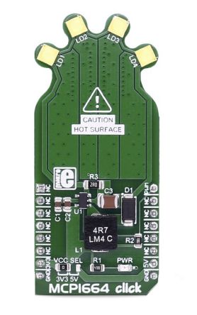 MikroElektronika 附加板, MCP1664 Click, LED技术