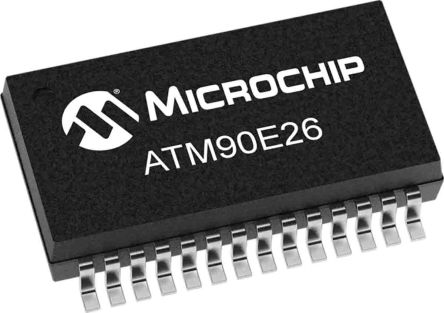 Microchip CI D'outil De Mesure D'énergie, ATM90E26-YU-B, 16 Bits-Bit, SSOP 28 Broches