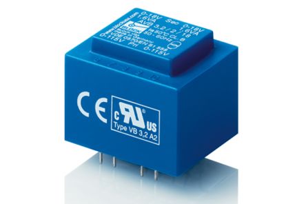 Block Transformateur Pour Circuit Imprimé, 12V C.a., 115 V Ac, 230 V Ac, 3.2VA, 2 Sorties