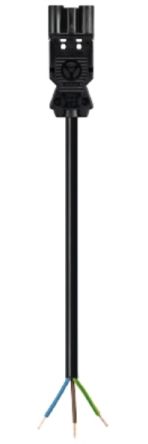 Wieland Buchse GST18i3 Leuchtensteckverbinder, Kabelgarnitur, Kontakte: 3, 16A, Schwarz, L. 6m, 1,5 Mm²