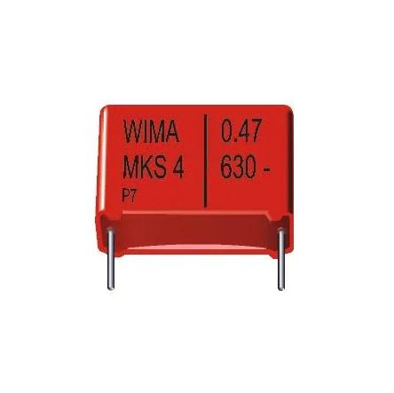 WIMA MKS4 Folienkondensator 470nF ±10% / 63 V Ac, 100 V Dc, THT Raster 10mm