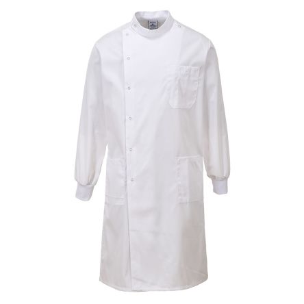 RS PRO White Men Reusable Lab Coat, M