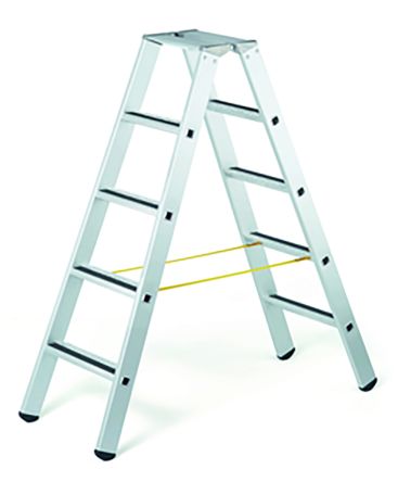 Zarges Aluminium 2 X 5 Steps Step Ladder, 1.32m Open Length