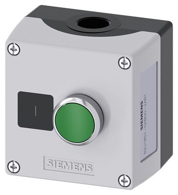 Siemens SIRIUS ACT Drucktaster-Steuerstation Grün I Kunststoff, 500V / 10A Grau Ø 22mm, IP66, IP67, IP69
