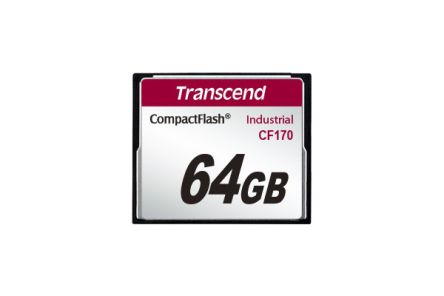 Transcend CF170 Speicherkarte, 64 GB Industrieausführung, CompactFlash, MLC