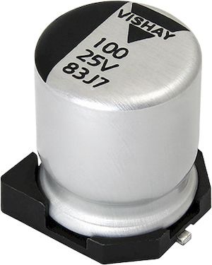 Vishay 183 CPHT, SMD Hybrid Polymerkondensator 220μF ±20% / 25V Dc, Ø 8mm, -55°C → +125°C