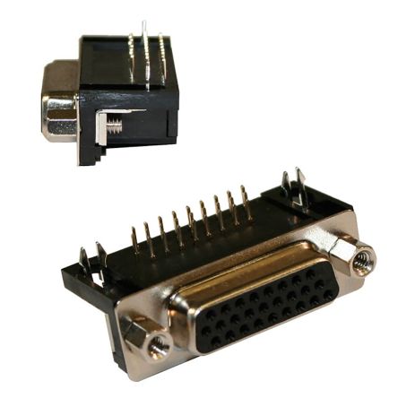 Norcomp Conector D-sub, Serie 181, Paso 2.29mm, Ángulo De 90° D-Sub De Alta Densidad, Orificio Pasante, Hembra,