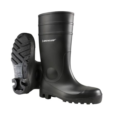 Dunlop Protomastor Black Steel Toe Capped Unisex Safety Boots, EU 48