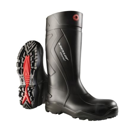 Dunlop Purofort Black, Green Steel Toe Capped Unisex Safety Boots, EU 46