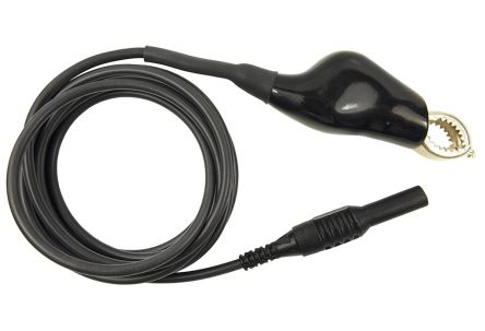 RS PRO Cable Con Pinza Cocodrilo De Color Negro, 48V, 1A, 2m
