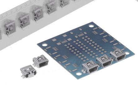 Hirose Connecteur USB 2.0 Mini B Femelle, Montage En Surface, Angle Droit, Série UX
