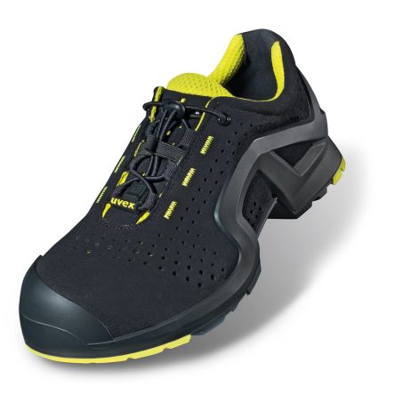Uvex 1 Unisex Black, Yellow Toe Capped Safety Trainers, EU 48