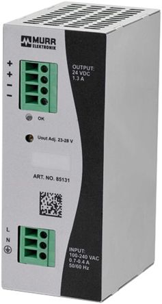 Murrelektronik Limited Murrelektronik Eco-Rail Switch-Mode DIN-Schienen Netzteil 31.2W, 90 → 264V Ac, 24V Dc / 1.3A