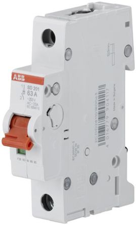 ABB Interrupteur-sectionneur Pro M Compact SD201, 1P, 50A, 60 V Dc, 253V C.a.