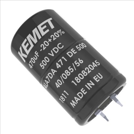 KEMET ALA8D Snap-In Aluminium-Elektrolyt Kondensator 300μF ±20% / 500V Dc, Ø 30mm X 50mm, Bis 105°C
