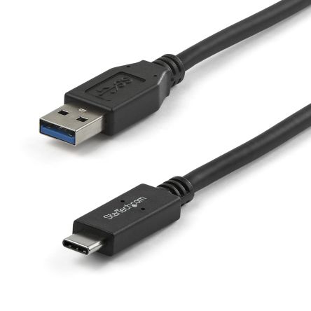 Startech USB线, USB A公插转USB C公插, 1m长, USB 3.1, 黑色