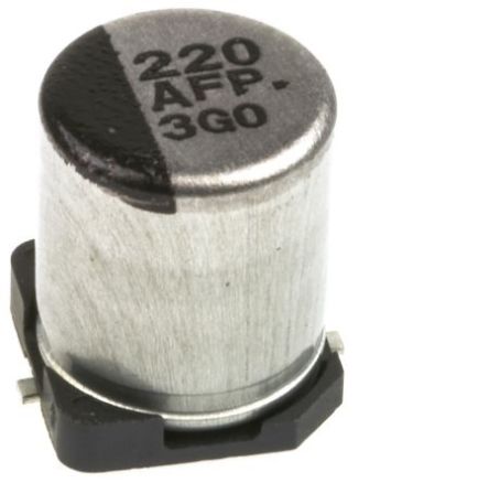 Panasonic FP, SMD Aluminium-Elektrolyt Kondensator 220μF ±20% / 10V Dc, Bis 105°C