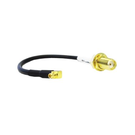 Siretta Cable Coaxial RG174, 50 Ω, Con. A: MMCX, Macho, Con. B: SMA, Hembra, Long. 150mm, Funda De PVC Negro