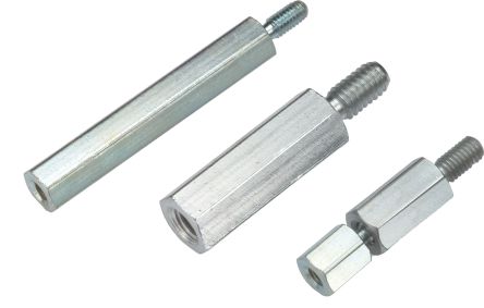 Wurth Elektronik Standoff, M2.5 Thread, 10mm Body, Steel, Male/Female, 6mm Stud