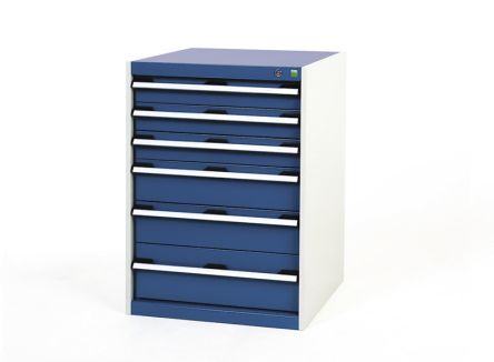 Bott Schubladeneinheit, Kleinteilemagazin Blau, Grau, 900mm X 650mm X 650mm