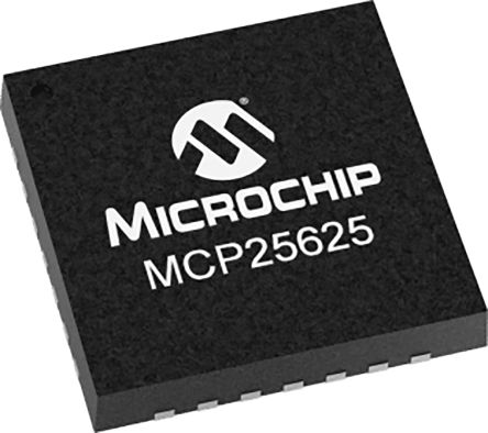 Microchip Controller CAN MCP25625T-E/ML, 1MBPS, Standard CAN 2.0B, QFN 28 Pin