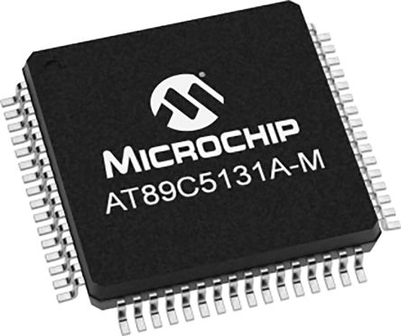 Microchip Mikrocontroller AT89C51 80C5X2 8bit SMD 32 KB VQFP 64-Pin 48MHz 1024 KB RAM USB