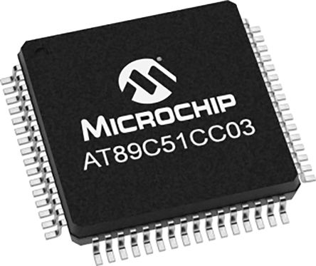 Microchip Mikrocontroller AT89C51 80C51 8bit SMD 64 KB VQFP 64-Pin 40MHz 2048 KB RAM