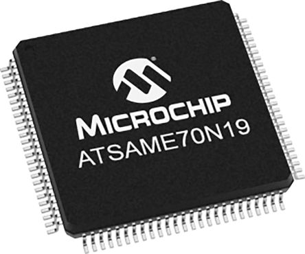 Microchip Microcontrollore, ARM Cortex-M7, LQFP, ATSAM, 100 Pin, Montaggio Superficiale, 32bit, 300MHz